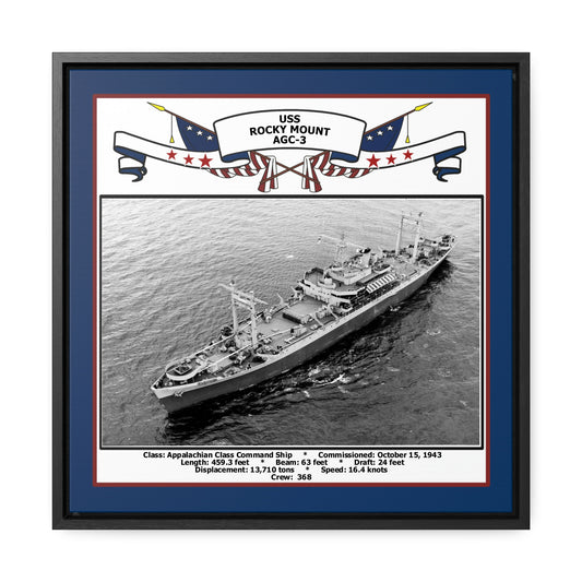 USS Rocky Mount AGC-3 Navy Floating Frame Photo Front View