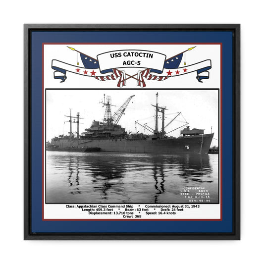 USS Catoctin AGC-5 Navy Floating Frame Photo Front View