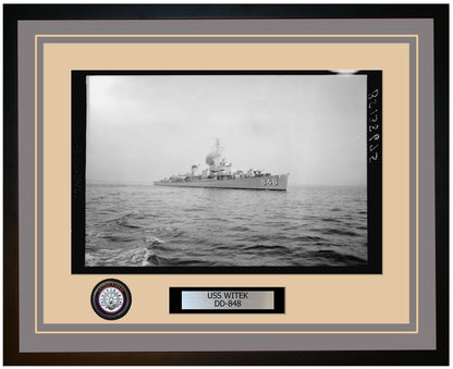 USS WITEK DD-848 Framed Navy Ship Photo Grey