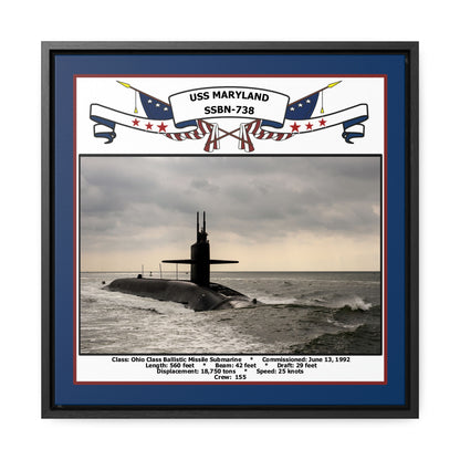 USS Maryland SSBN-738 Navy Floating Frame Photo Front View