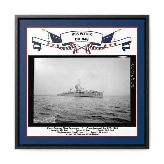 USS Witek DD-848 Navy Floating Frame Photo Front View