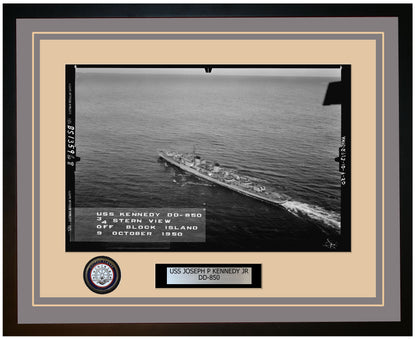 USS JOSEPH P KENNEDY JR DD-850 Framed Navy Ship Photo Grey