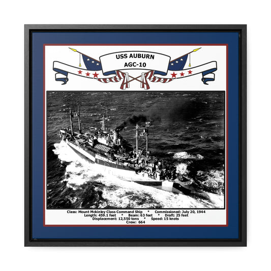 USS Auburn AGC-10 Navy Floating Frame Photo Front View
