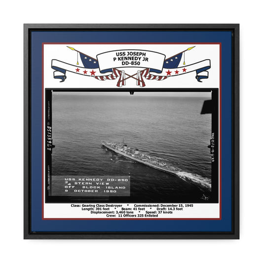 USS Joseph P Kennedy Jr DD-850 Navy Floating Frame Photo Front View