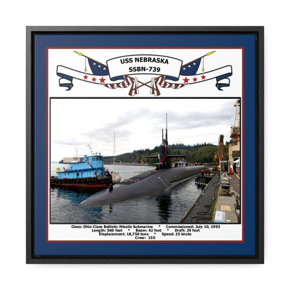 USS Nebraska SSBN-739 Navy Floating Frame Photo Front View
