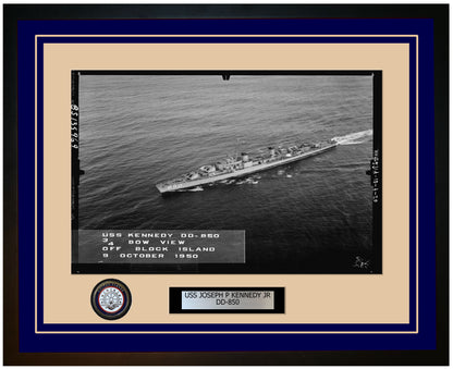 USS JOSEPH P KENNEDY JR DD-850 Framed Navy Ship Photo Blue