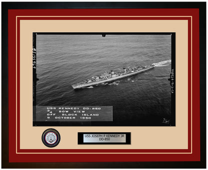 USS JOSEPH P KENNEDY JR DD-850 Framed Navy Ship Photo Burgundy