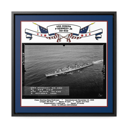 USS Joseph P Kennedy Jr DD-850 Navy Floating Frame Photo Front View