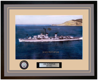 USS RUPERTUS DD-851 Framed Navy Ship Photo Grey