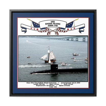 USS Rhode Island SSBN-740 Navy Floating Frame Photo Front View