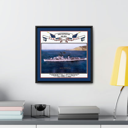 USS Rupertus DD-851 Navy Floating Frame Photo Desk View