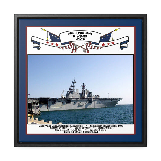 USS Bonhomme Richard LHD-6 Navy Floating Frame Photo Front View