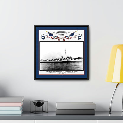 USS Hopping DE-155 Navy Floating Frame Photo Desk View