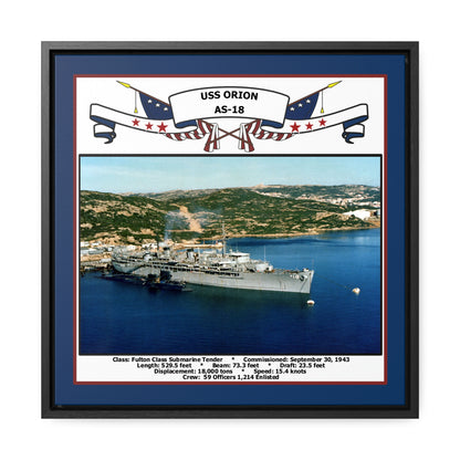 USS Orion AS-18 Navy Floating Frame Photo Front View