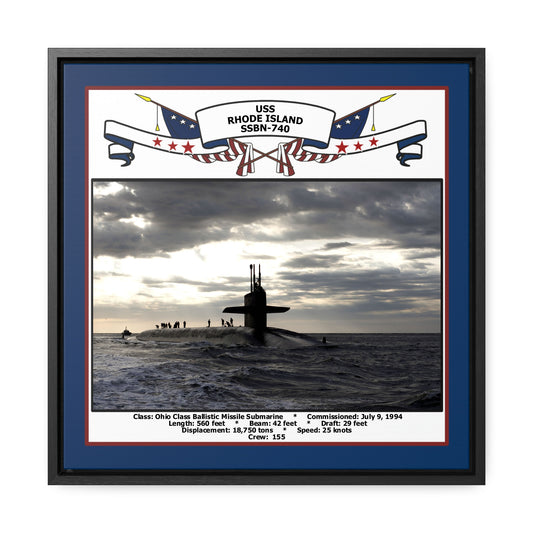 USS Rhode Island SSBN-740 Navy Floating Frame Photo Front View