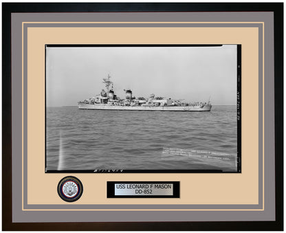 USS LEONARD F MASON DD-852 Framed Navy Ship Photo Grey