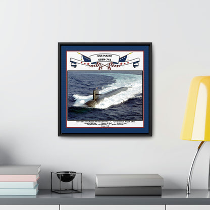 USS Maine SSBN-741 Navy Floating Frame Photo Desk View