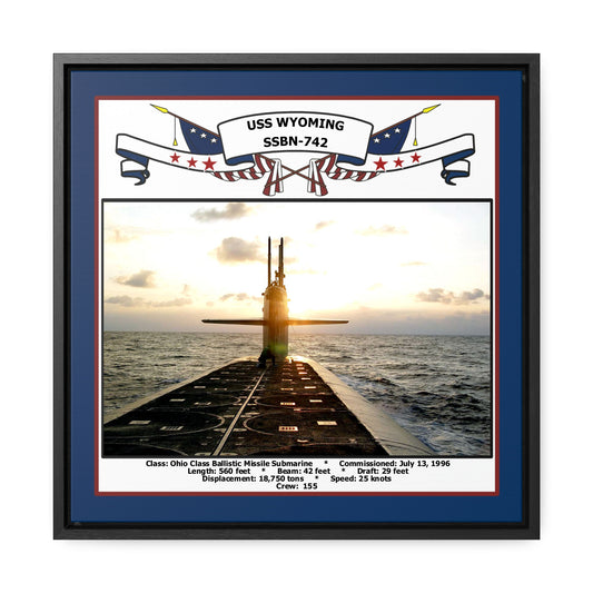 USS Wyoming SSBN-742 Navy Floating Frame Photo Front View