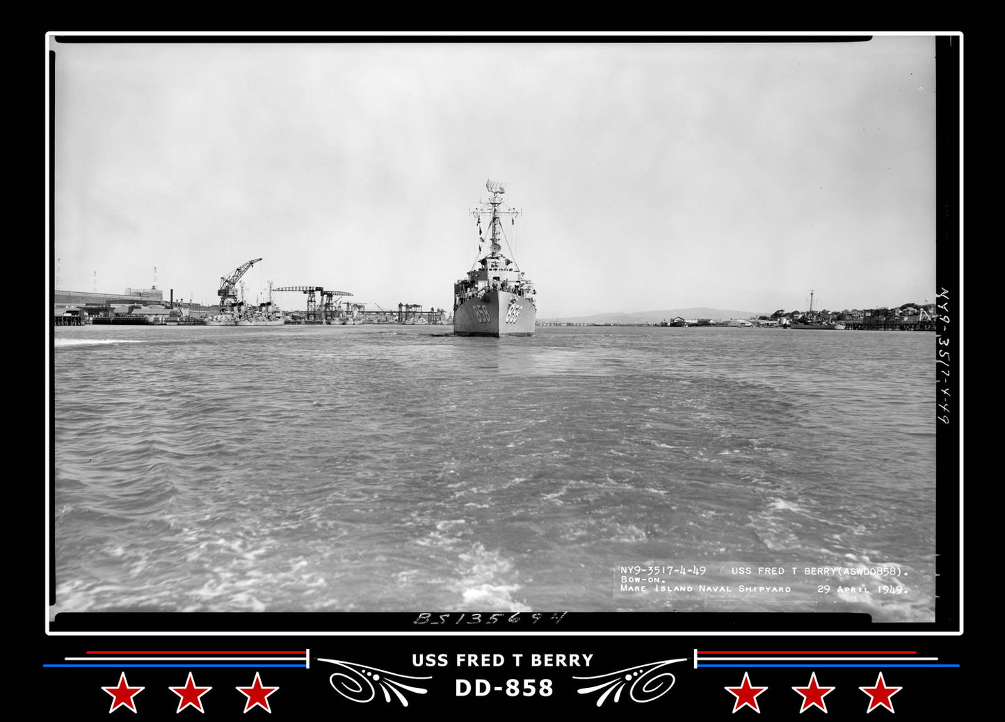 USS Fred T Berry DD-858 Canvas Photo Print