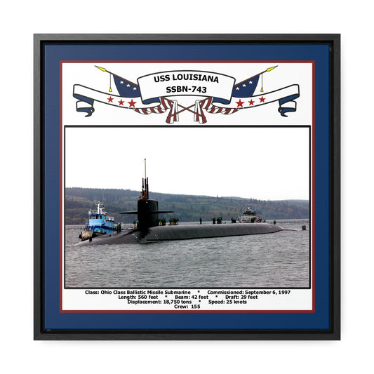 USS Louisiana SSBN-743 Navy Floating Frame Photo Front View