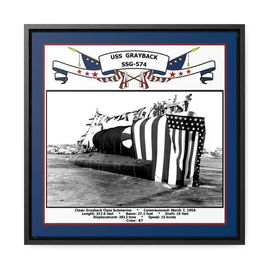 USS Grayback SSG-574 Navy Floating Frame Photo Front View