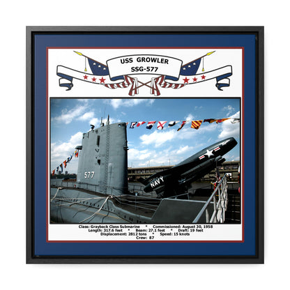 USS Growler SSG-577 Navy Floating Frame Photo Front View