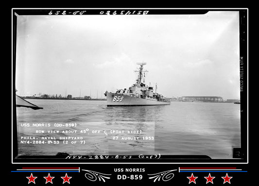 USS Norris DD-859 Canvas Photo Print
