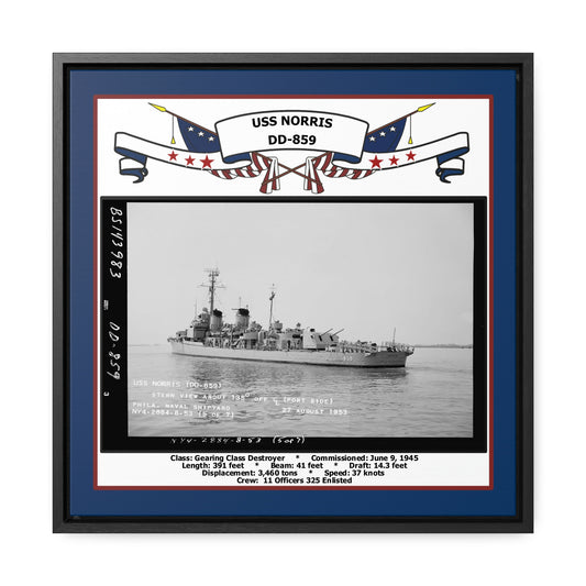 USS Norris DD-859 Navy Floating Frame Photo Front View