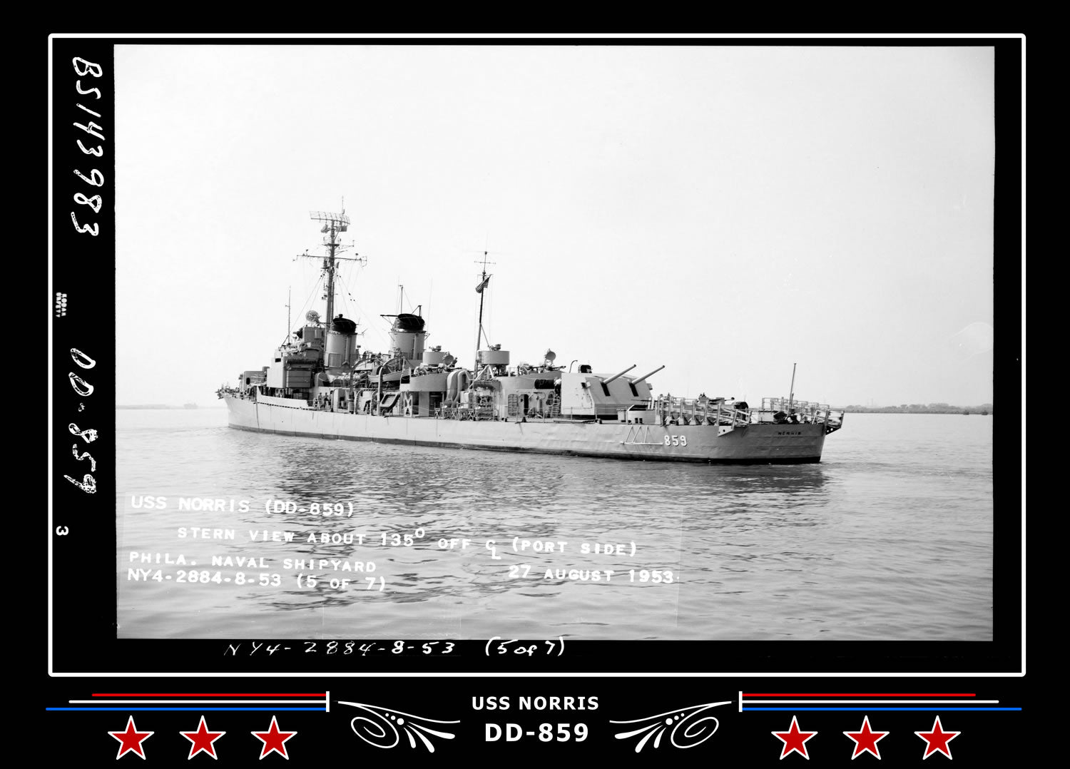 USS Norris DD-859 Canvas Photo Print