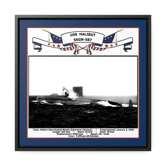 USS Halibut SSGN-587 Navy Floating Frame Photo Front View
