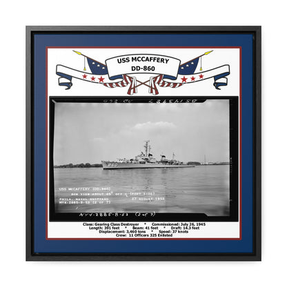 USS Mccaffery DD-860 Navy Floating Frame Photo Front View