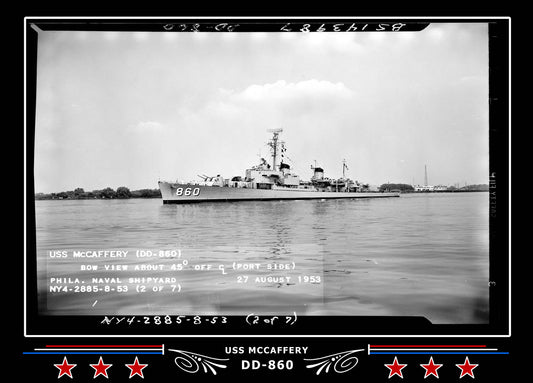 USS Mccaffery DD-860 Canvas Photo Print