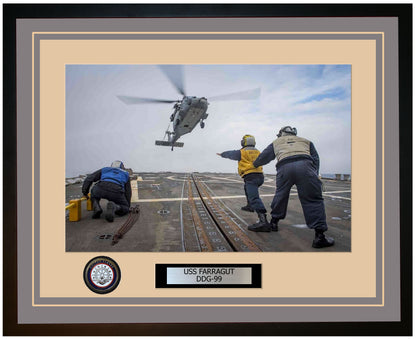 USS FARRAGUT DDG-99 Framed Navy Ship Photo Grey