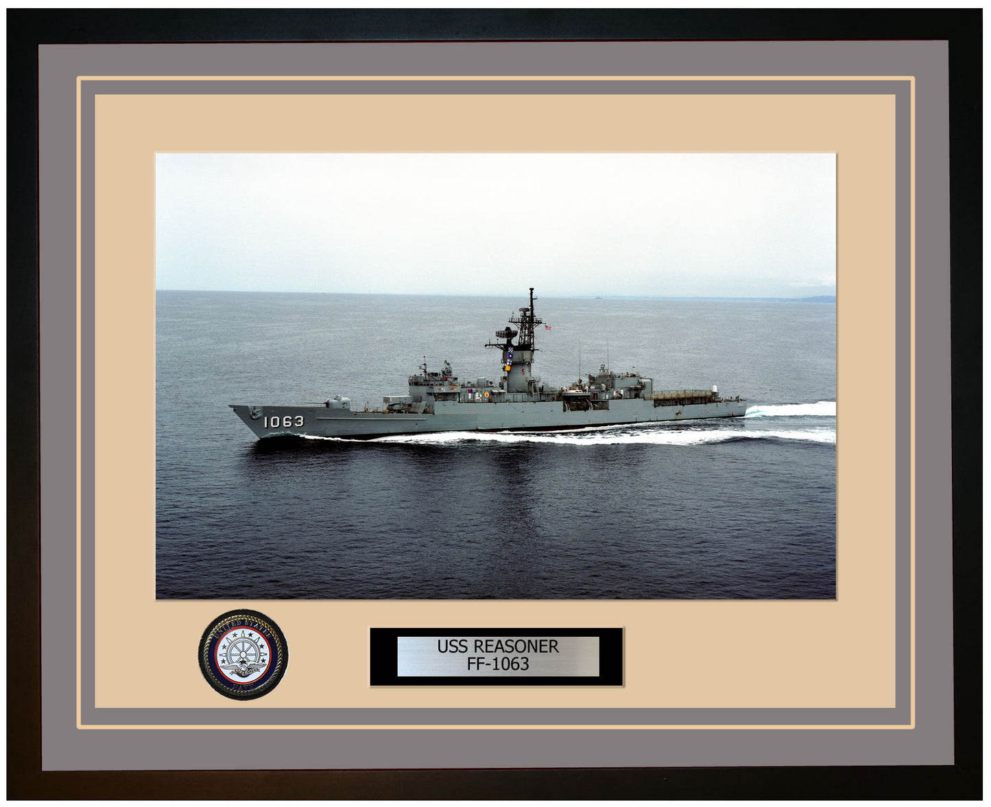 USS REASONER FF-1063 Framed Navy Ship Photo Grey
