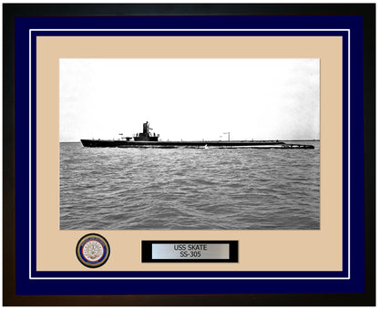 USS Skate SS-305 Framed Navy Ship Photo Blue