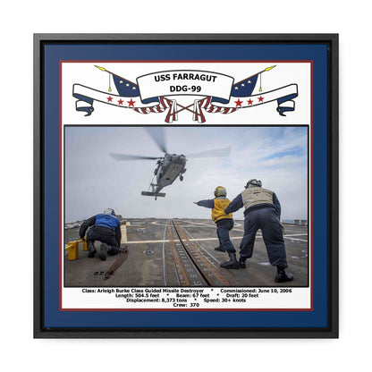 USS Farragut DDG-99 Navy Floating Frame Photo Front View