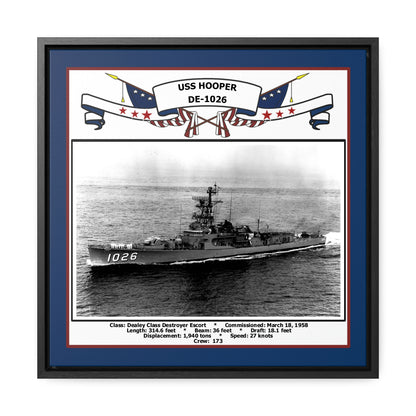 USS Hooper DE-1026 Navy Floating Frame Photo Front View