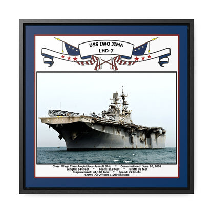 USS Iwo Jima LHD-7 Navy Floating Frame Photo Front View