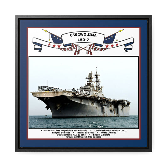 USS Iwo Jima LHD-7 Navy Floating Frame Photo Front View
