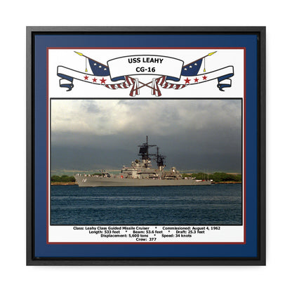 USS Leahy CG-16 Navy Floating Frame Photo Front View