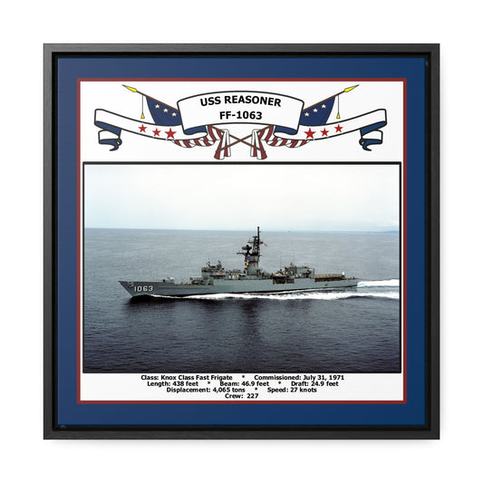 USS Reasoner FF-1063 Navy Floating Frame Photo Front View