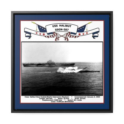 USS Halibut SSGN-587 Navy Floating Frame Photo Front View