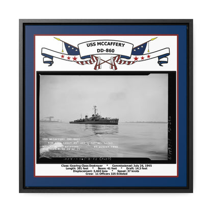 USS Mccaffery DD-860 Navy Floating Frame Photo Front View