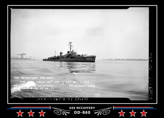 USS Mccaffery DD-860 Canvas Photo Print