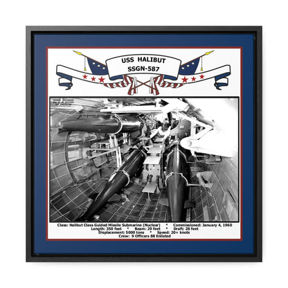 USS Halibut SSGN-587 Navy Floating Frame Photo Front View