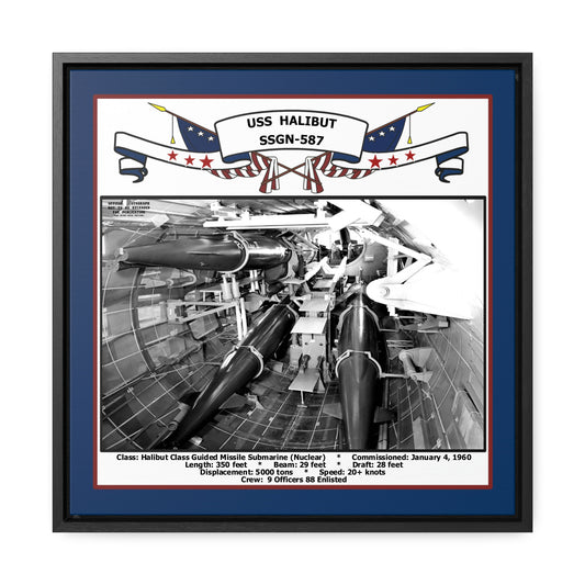 USS Halibut SSGN-587 Navy Floating Frame Photo Front View