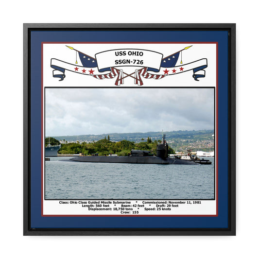 USS Ohio SSGN-726 Navy Floating Frame Photo Front View