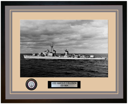 USS HAROLD J ELLISON DD-864 Framed Navy Ship Photo Grey