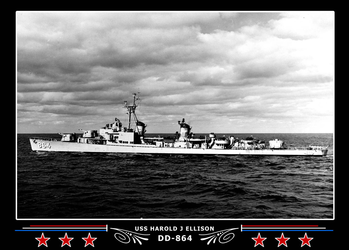 USS Harold J Ellison DD-864 Canvas Photo Print