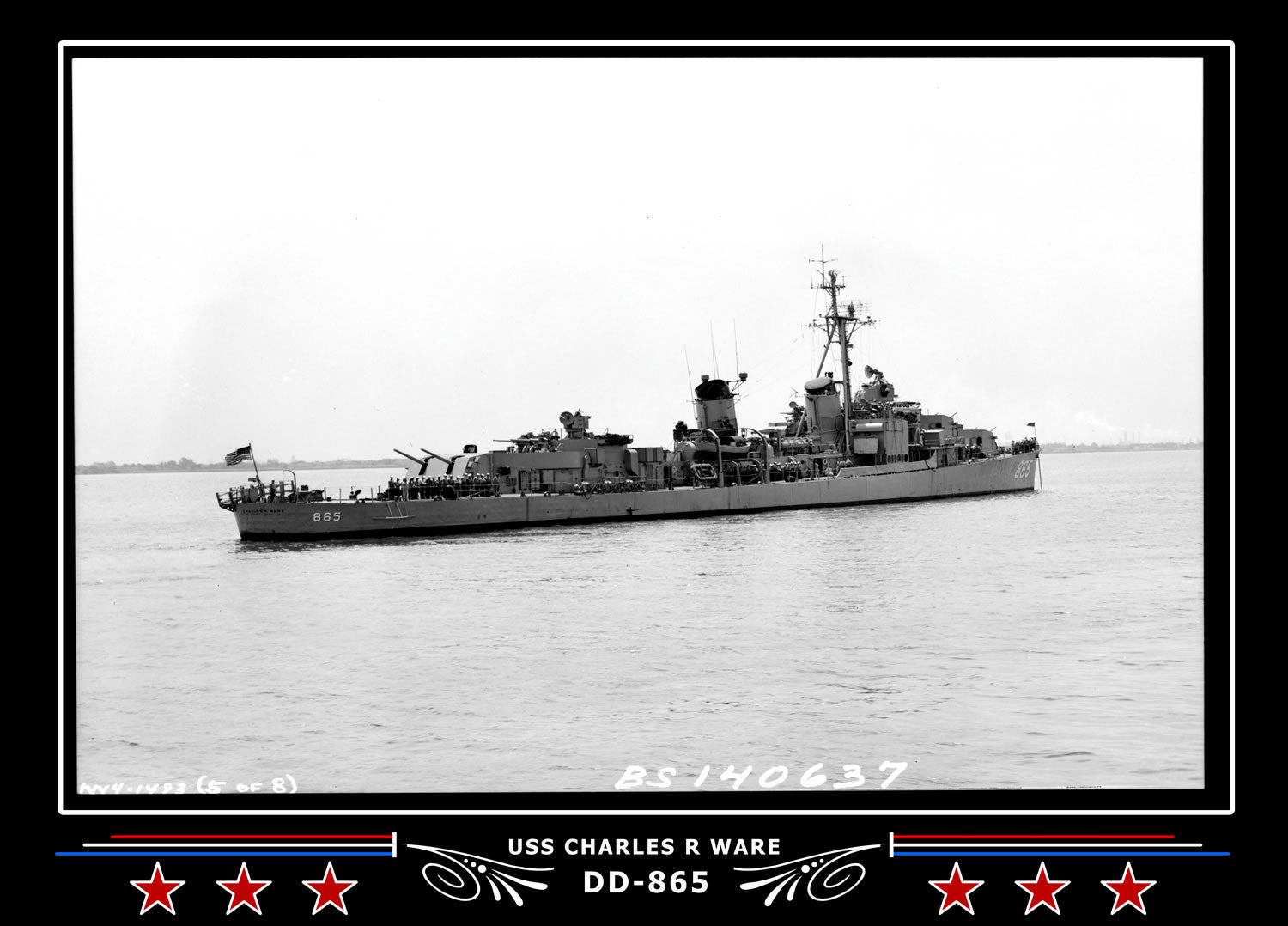 USS Charles R Ware DD-865 Canvas Photo Print